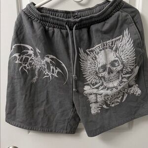 Men's Charcoal Graphic Athletic Shorts